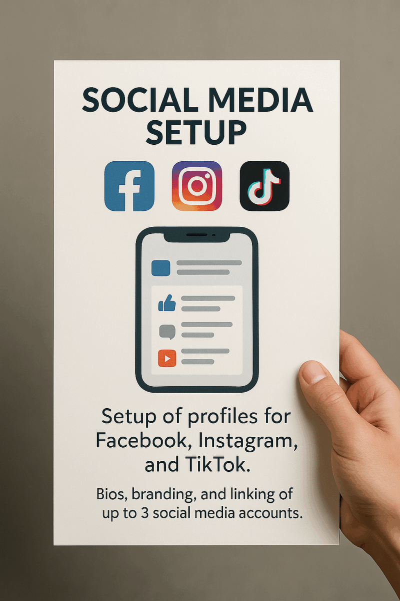 Social Media Setup – Facebook, Instagram & TikTok