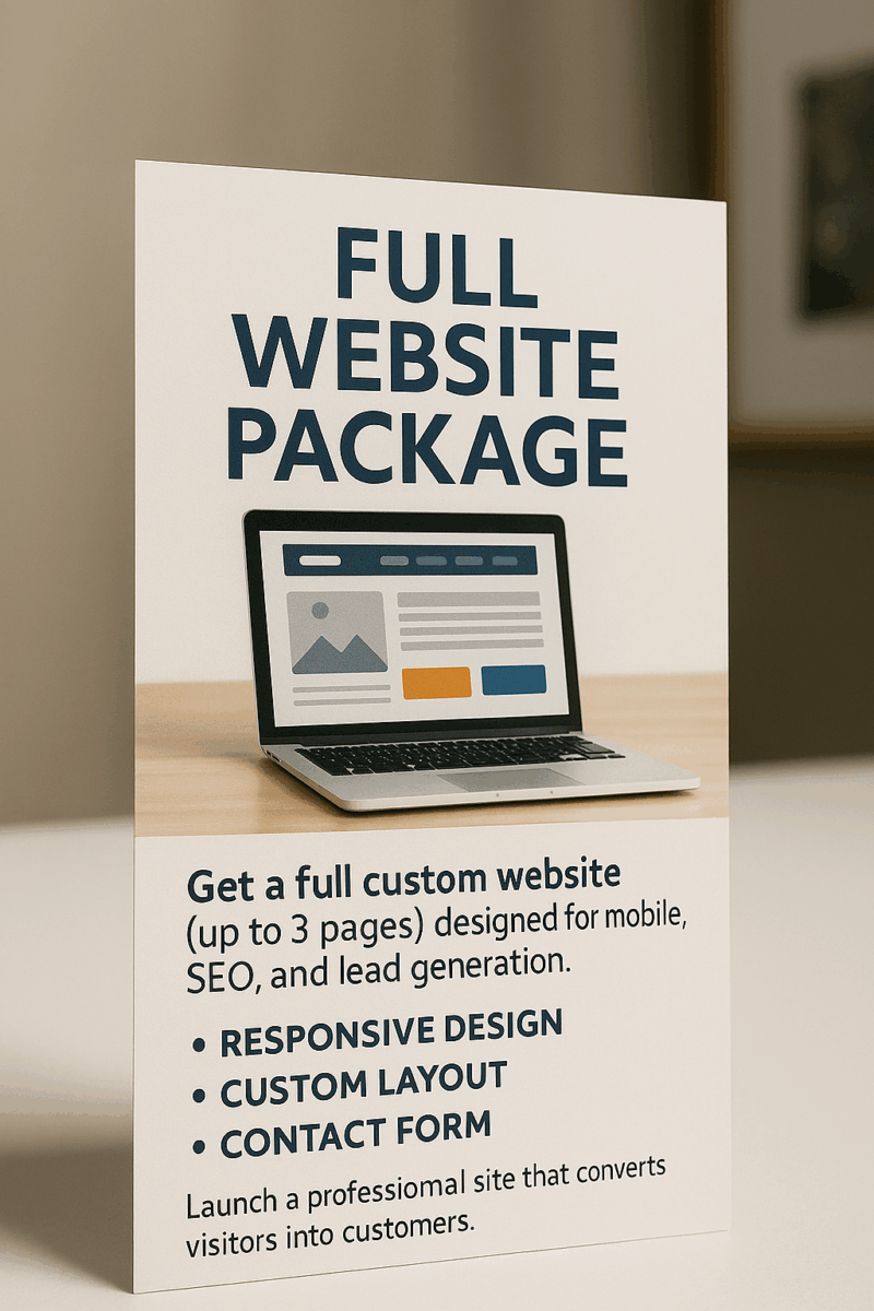 Full Website Package – 5 Pages + Mobile & SEO Ready